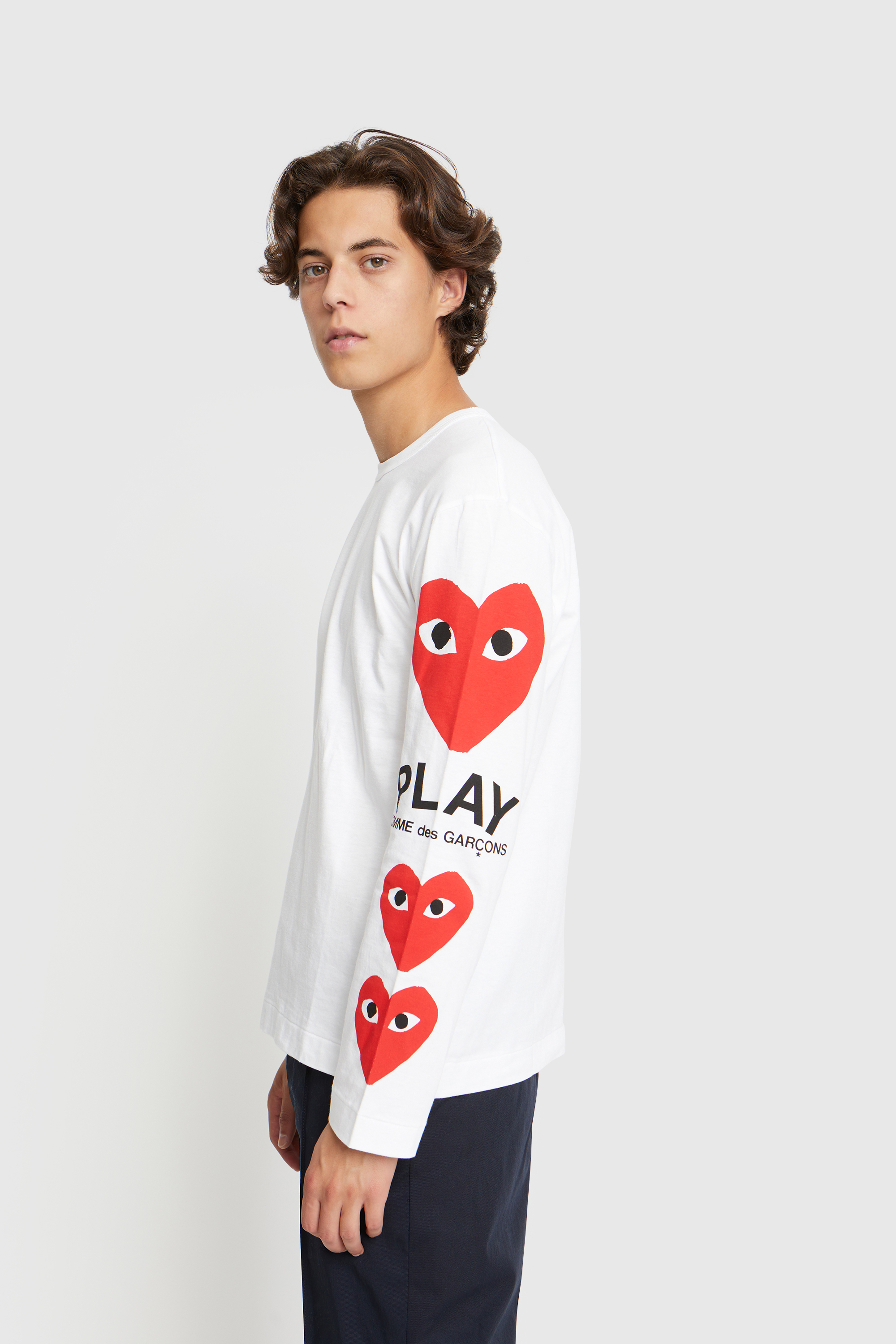 Comme PLAY Men Play Logo T-shirt White (1) WoodWood.com