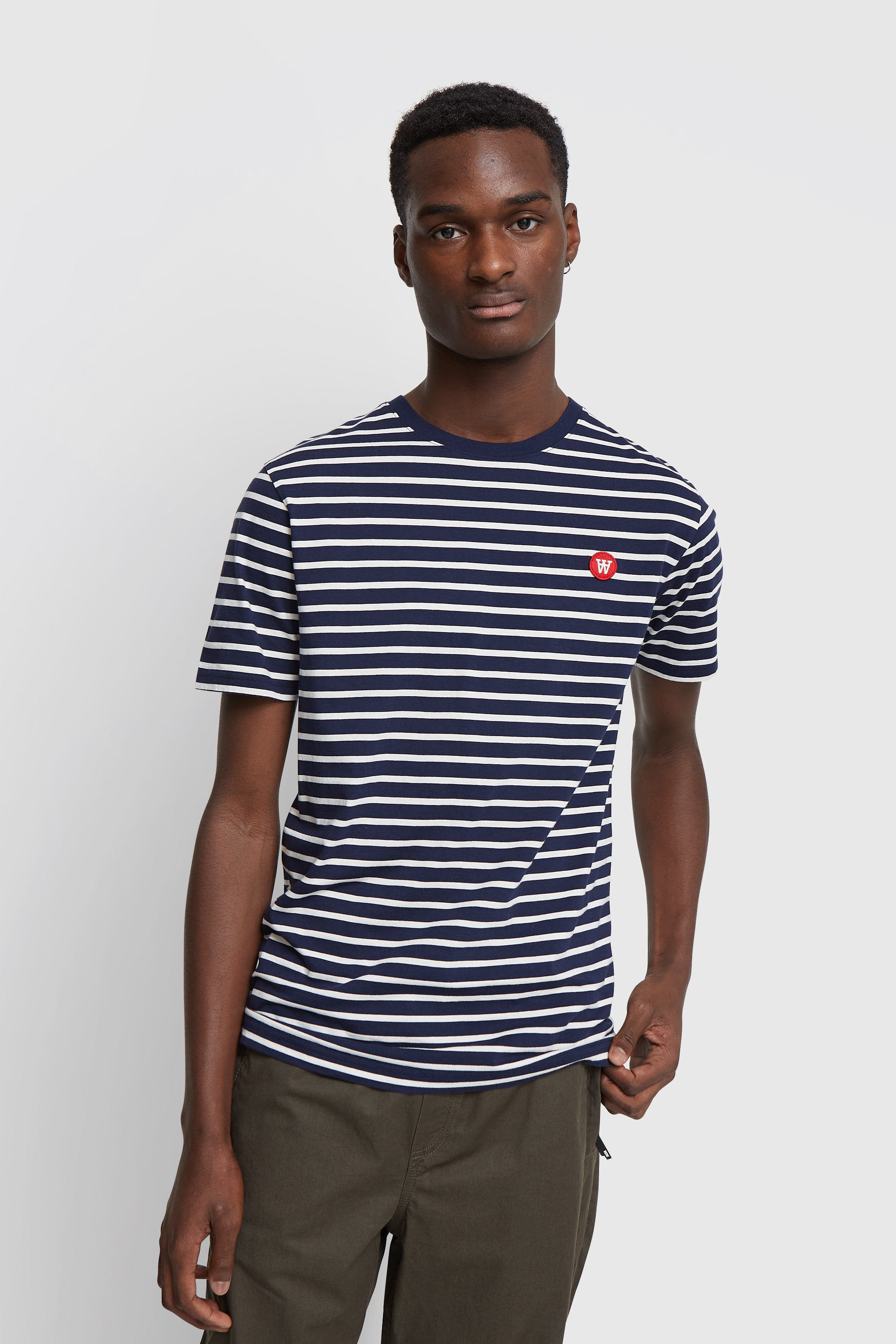 Double A by Wood Wood Ace T-shirt Navy/off-white stripes | WoodWood.com