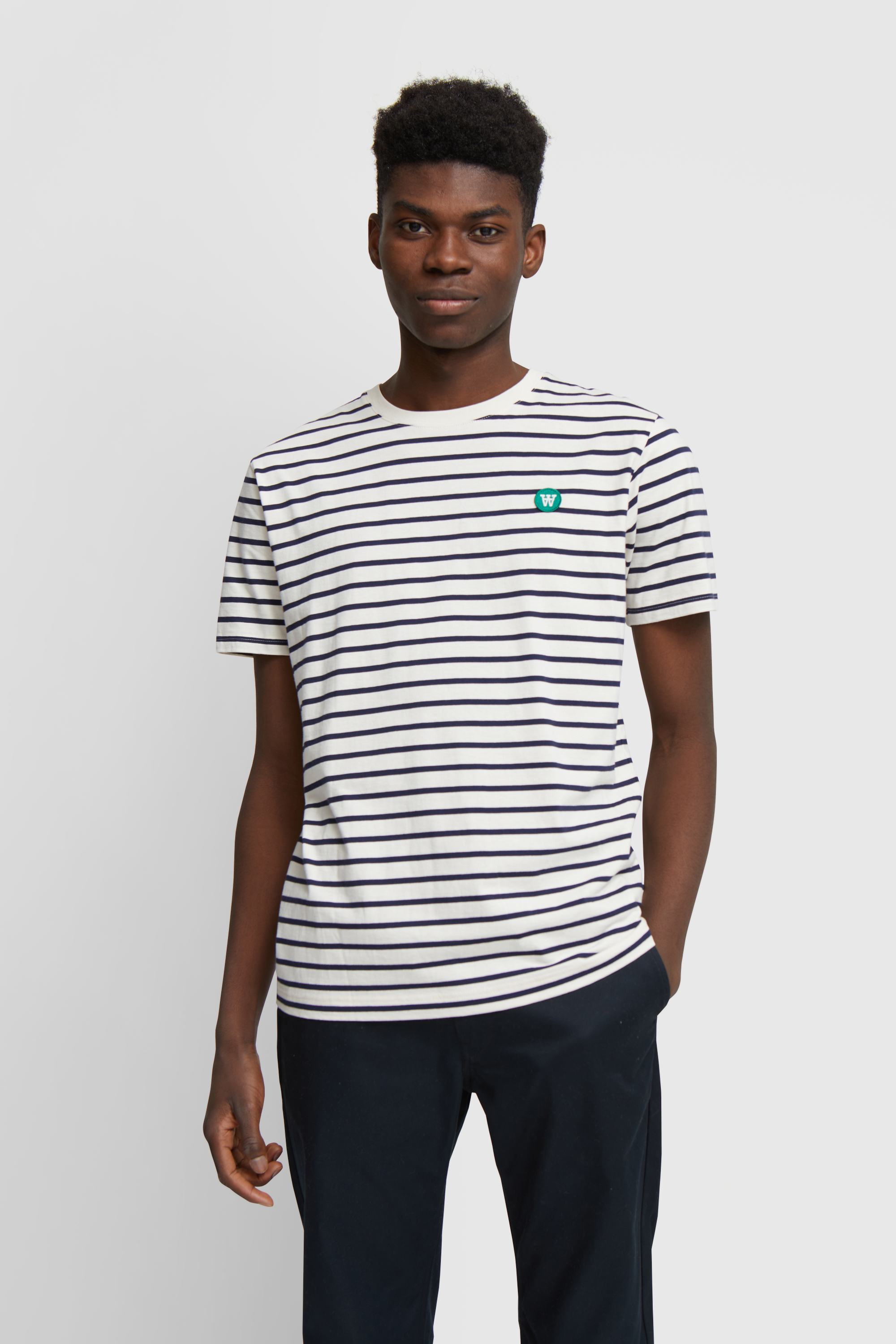 Flere stun kom videre Double A by Wood Wood Ace T-shirt Off-white/navy stripes | WoodWood.com