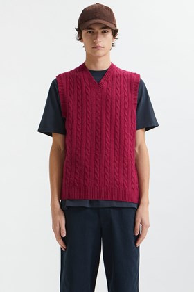Wood Wood Bruno lambswool cable vest