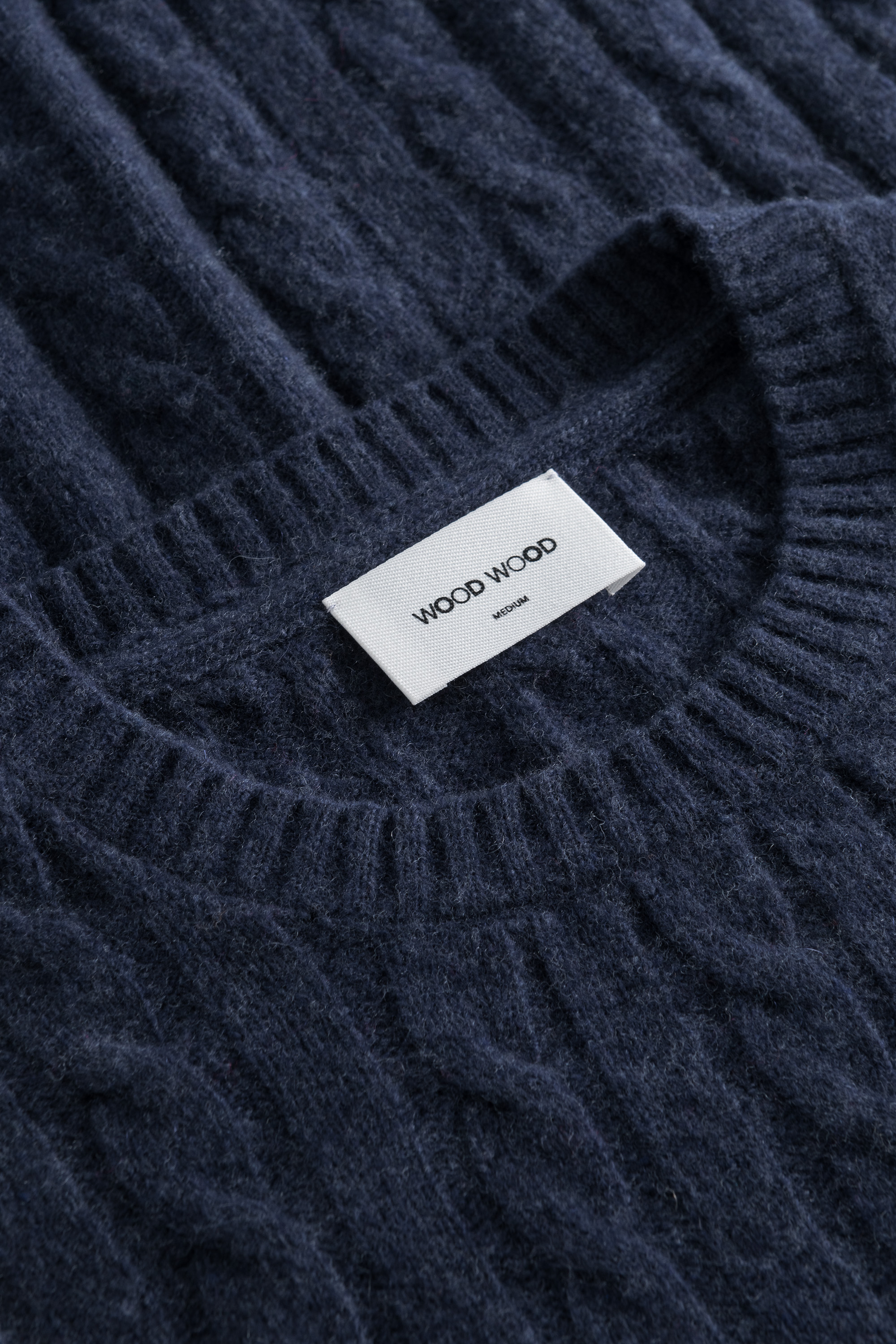Wood Wood Beckett lambswool cable jumper Dusty blue | WoodWood.com