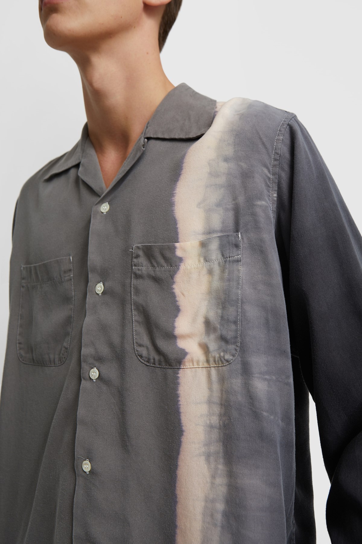 NOMA t.d. Hand Dye Shirt Gray - Black | WoodWood.com