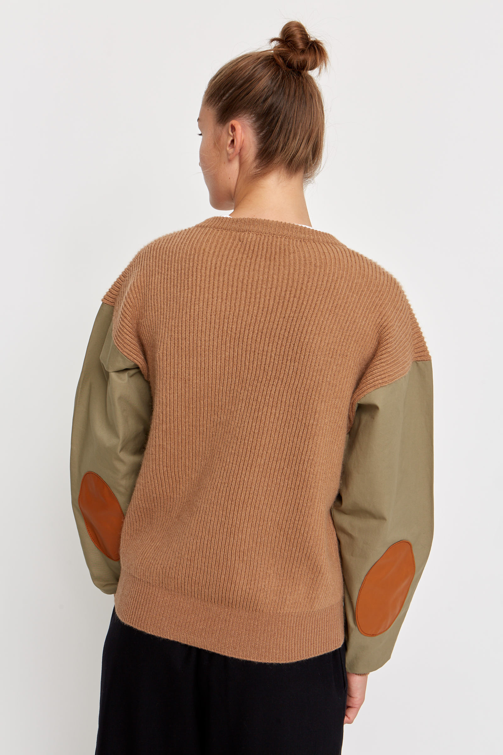 CristaSeya Sweater With Leather Patch Camel | WoodWood.com