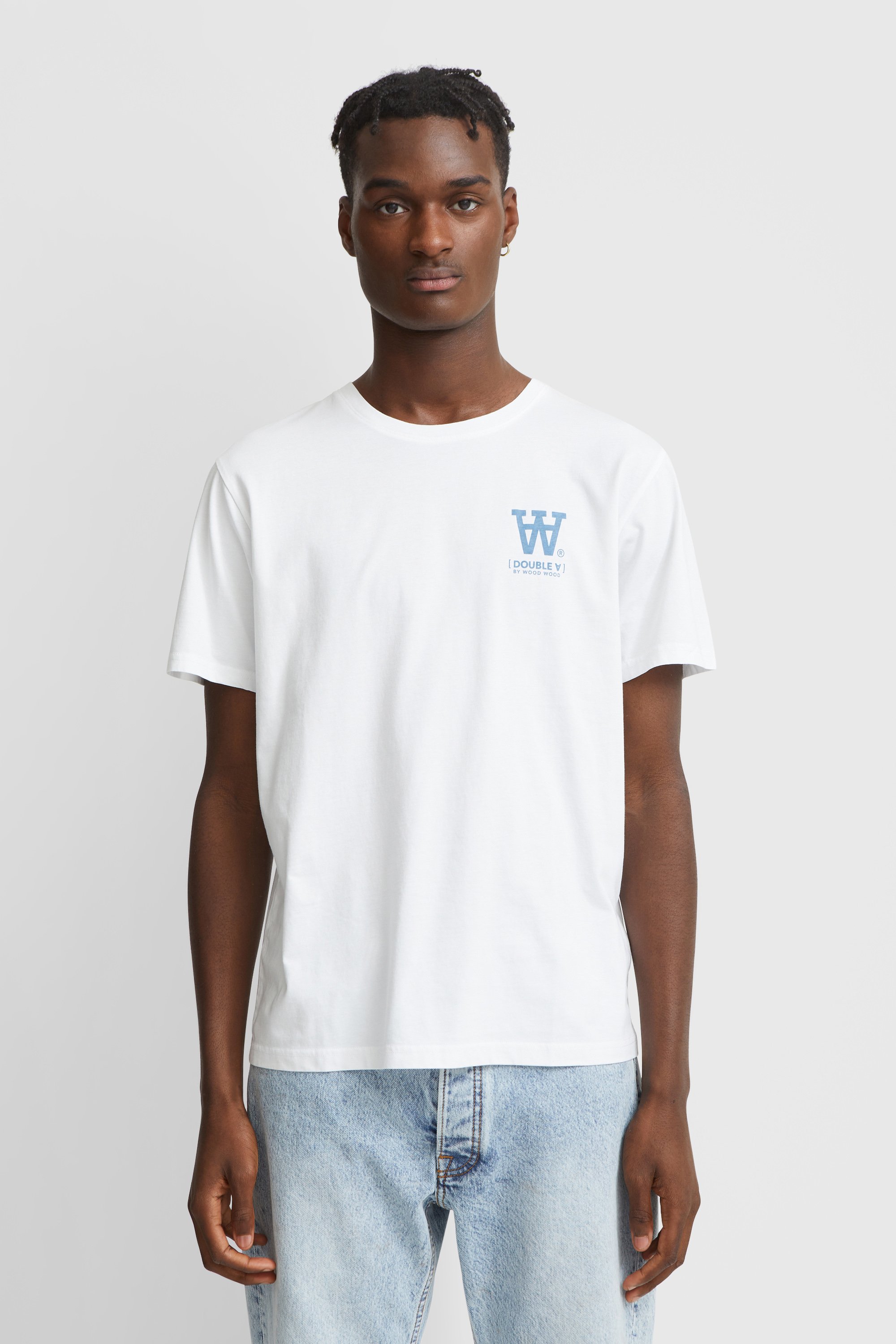 A by Wood Ace T-shirt White/blue print | WoodWood.com