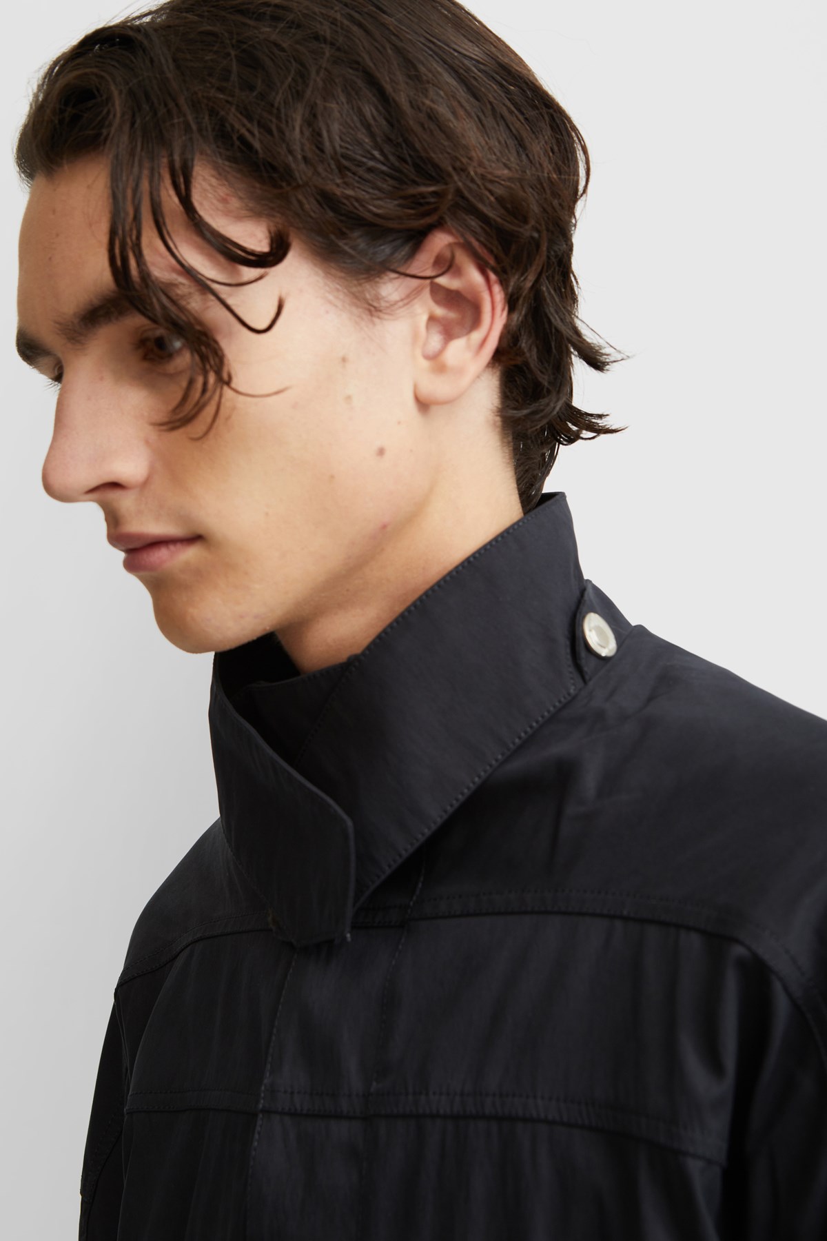 AFFIX Dual Collar Coat Black | WoodWood.com