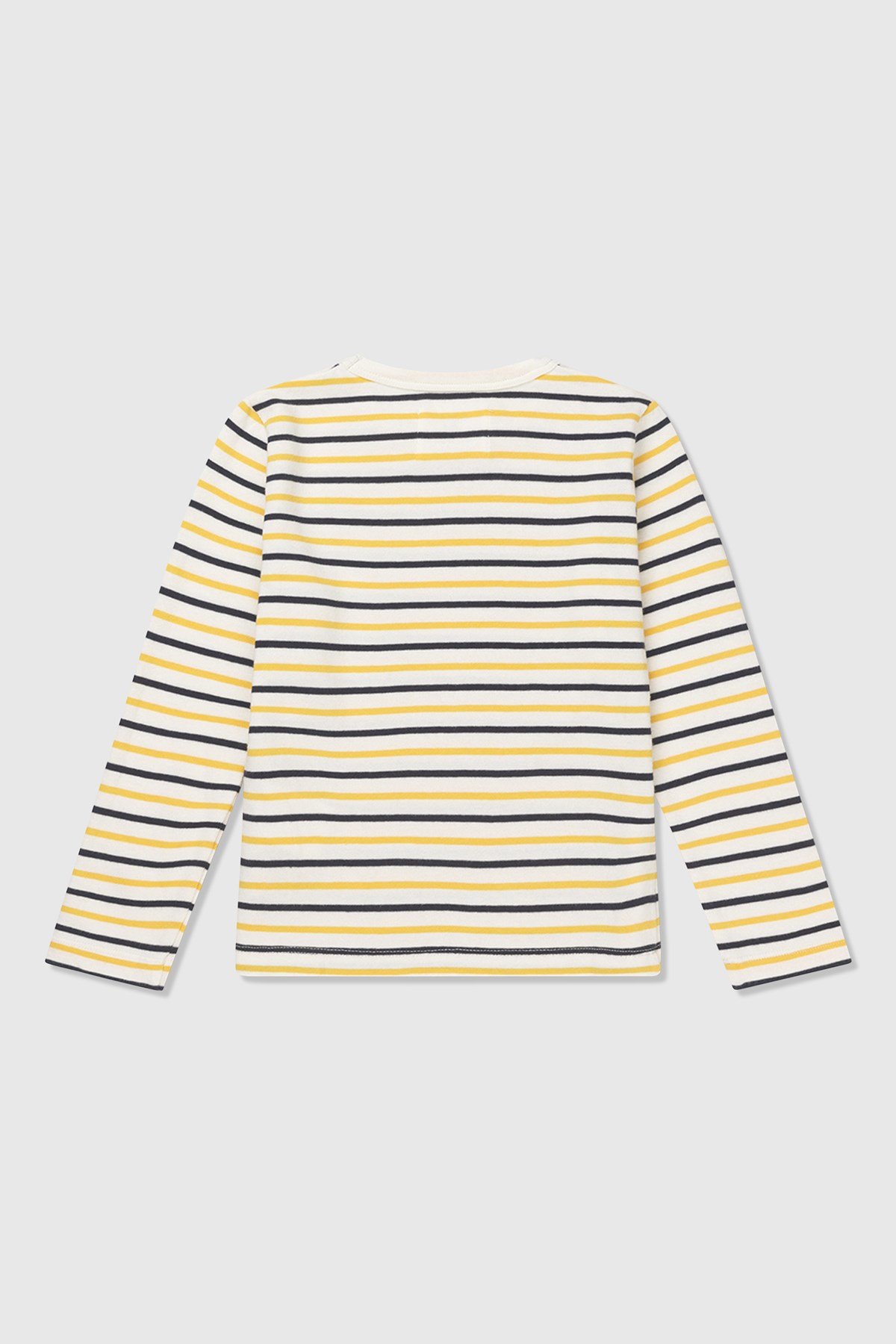 Double A by Wood Wood Kim stripe kids LS T-shirt Off-white/yellow stripes