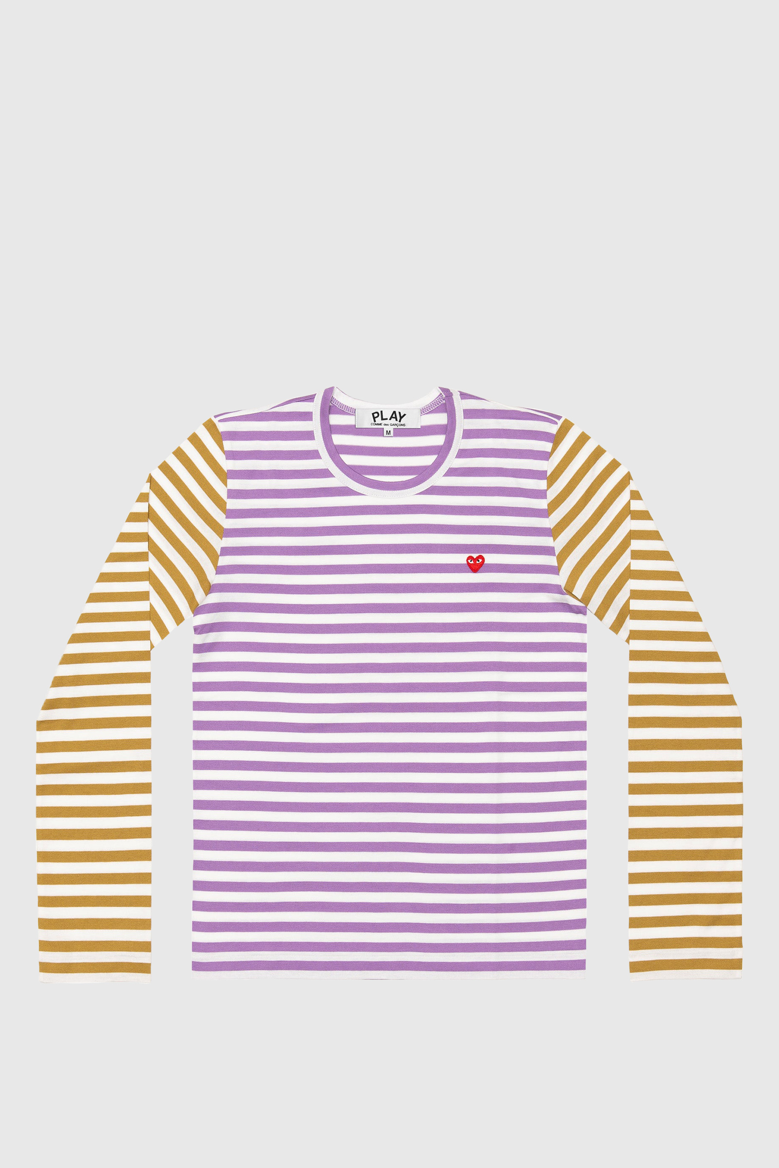 Piping rødme tyngdekraft Comme des Garçons PLAY Womens Bi-Colour Striped T-Shirt Lilla/Oliven |  WoodWood.com