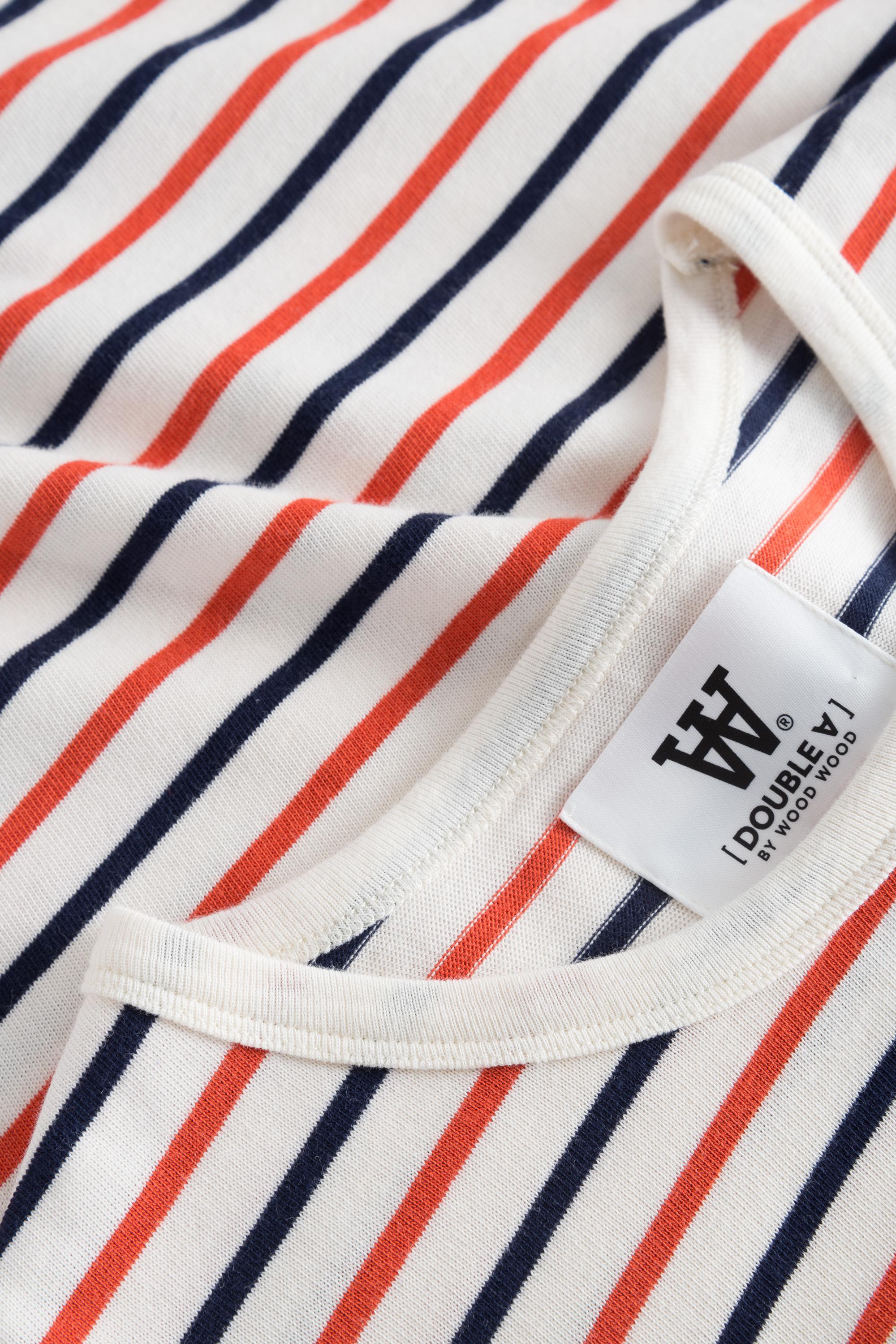 Double A by Wood Wood Moa stripe long sleeve Off-white stripes ...