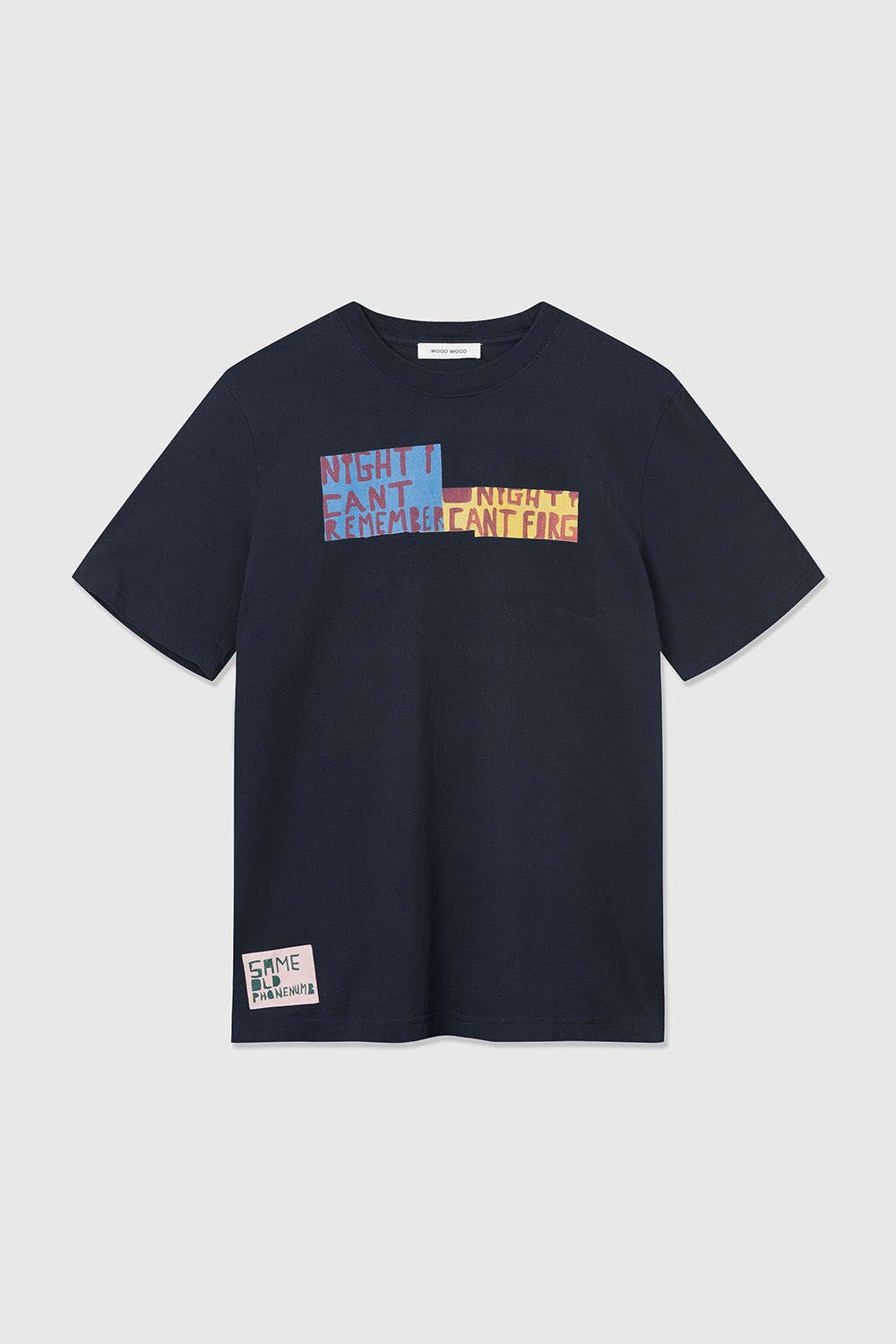 Wood Wood Bobby collage T-shirt Navy | WoodWood.com