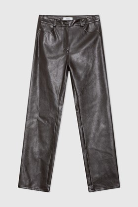 Amomento Vegan Leather Straight Pants