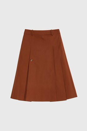 RECTO Double Cotton Low-Rise Pleated Skirt