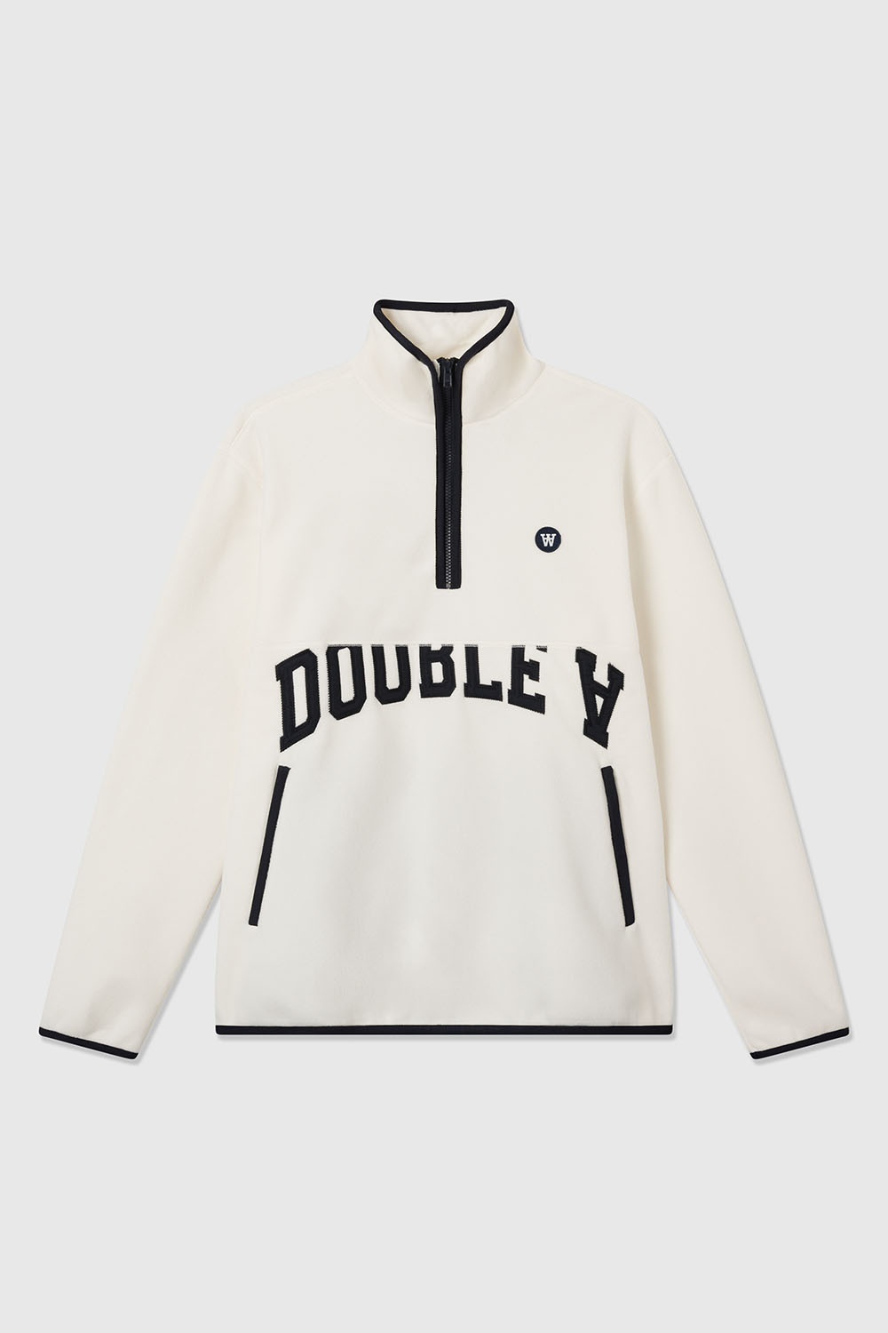 Double A by Wood Wood Jay zip fleece sweatshirt Off-white