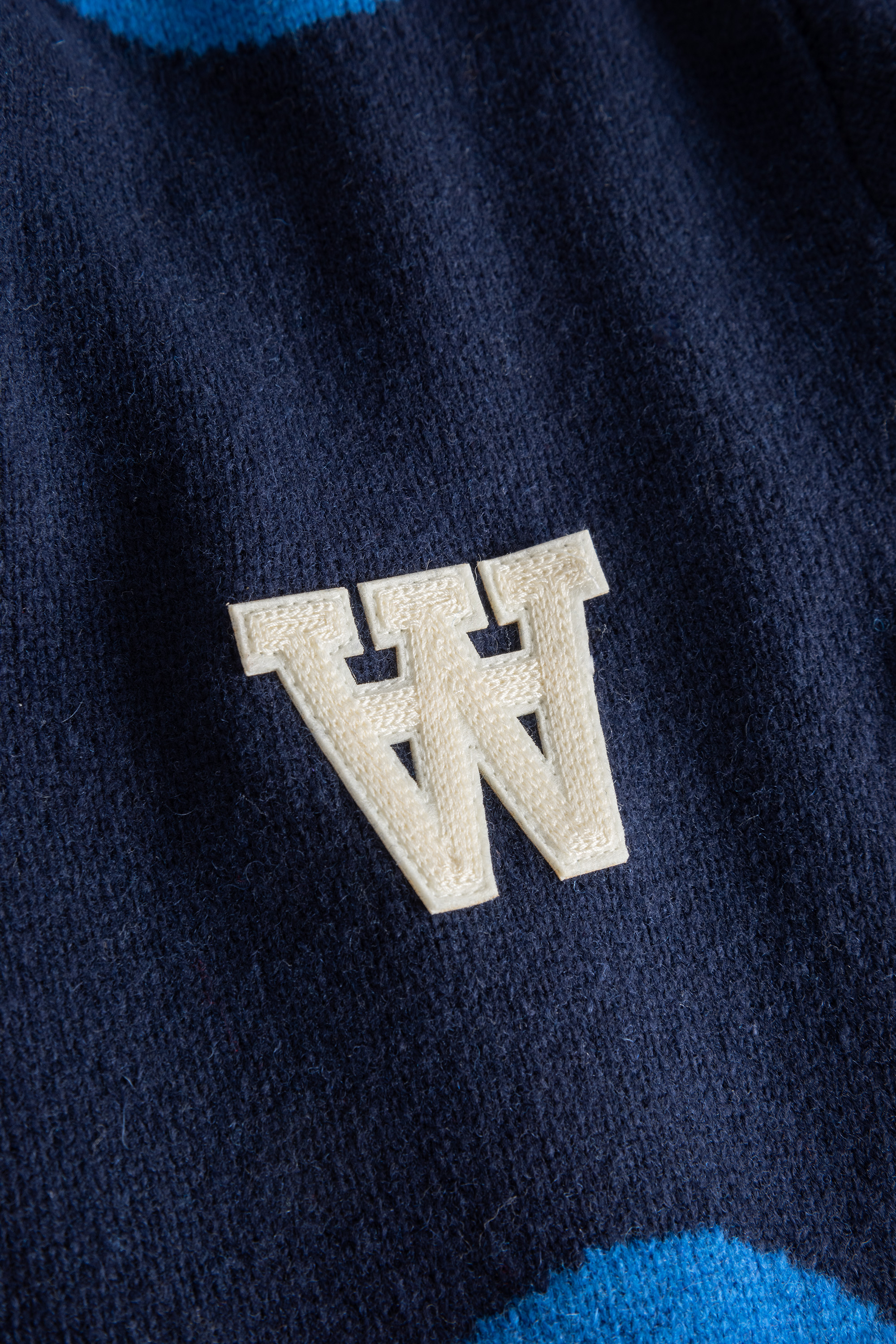 Double A by Wood Wood Kevin pois lambswool jumper Navy | WoodWood.com