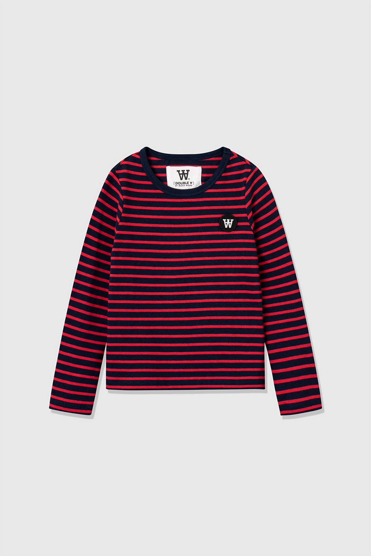 Double A by Wood Wood Kim junior long sleeve GOTS Navy/red stripes ...