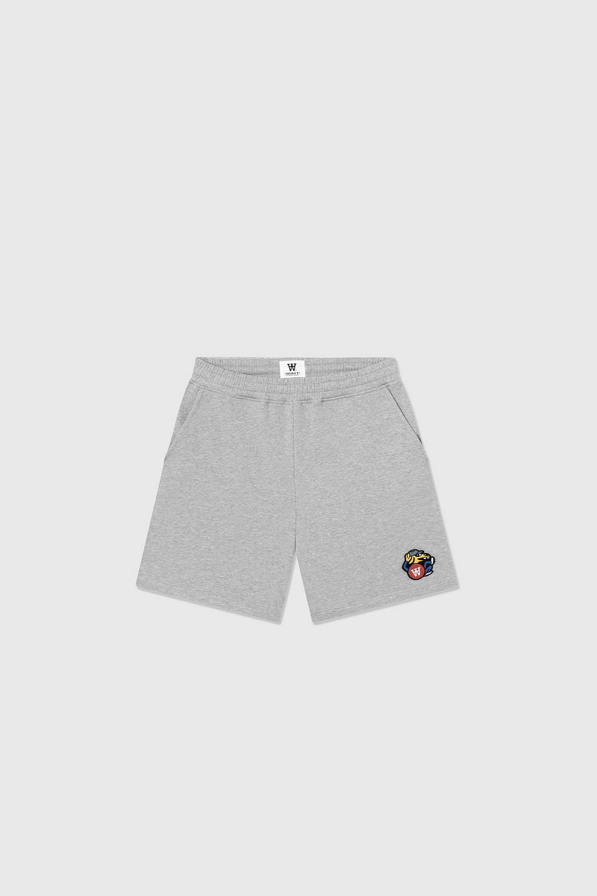 Double A by Wood Wood Jax doggy patch jogger shorts Grey melange ...