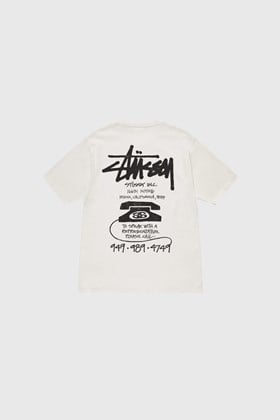 Stüssy Old Phone Pigment Dyed Tee Natural | WoodWood.com