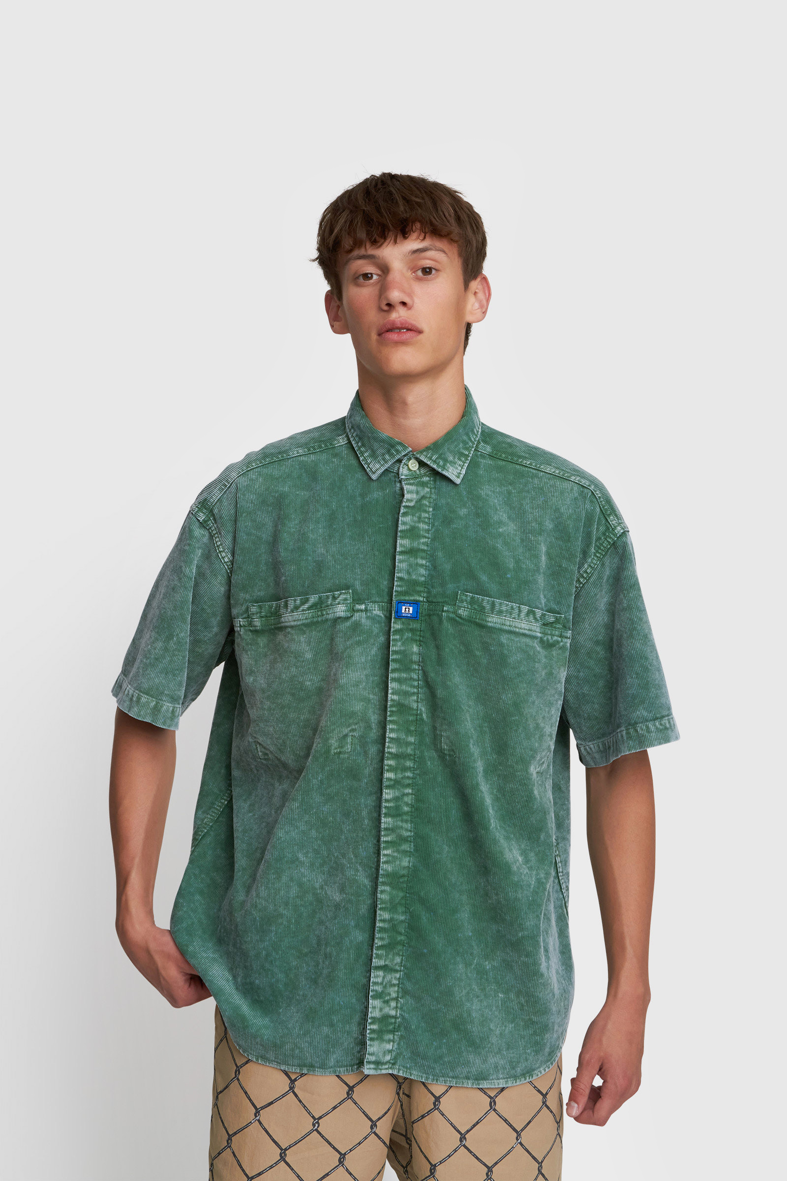 Cav Empt Cord Design Short Sleeve Shirt Green | WoodWood.com