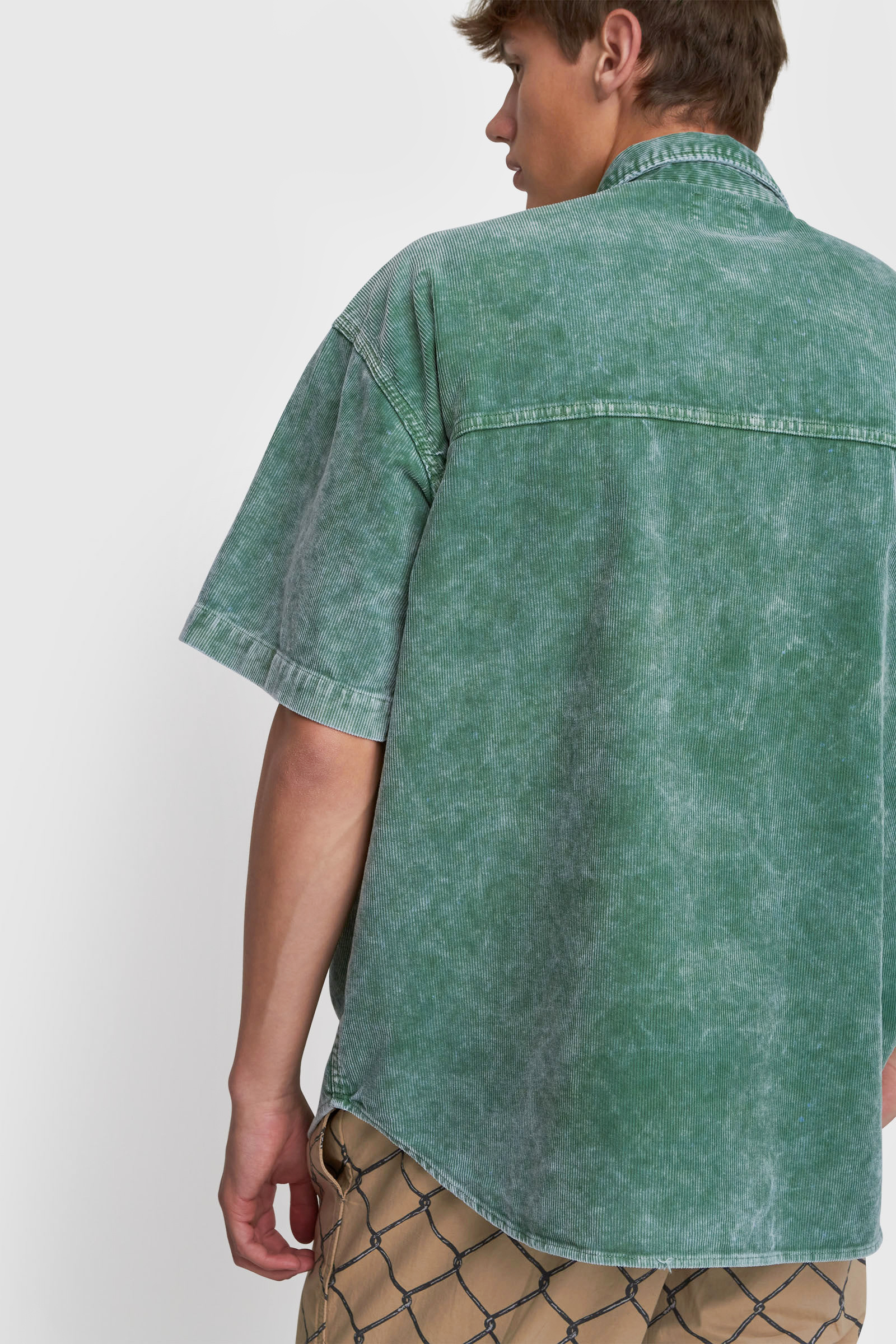 Cav Empt Cord Design Short Sleeve Shirt Green | WoodWood.com