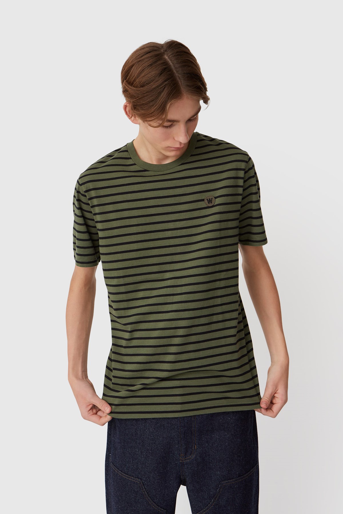 Double A by Wood Wood Ace T-shirt Army/black stripes | WoodWood.com