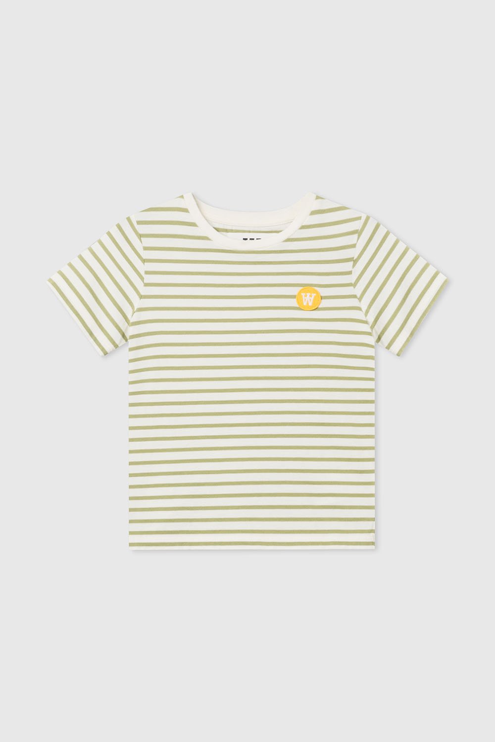 Double A by Wood Wood Ola kids T-shirt Off-white/olive stripes ...